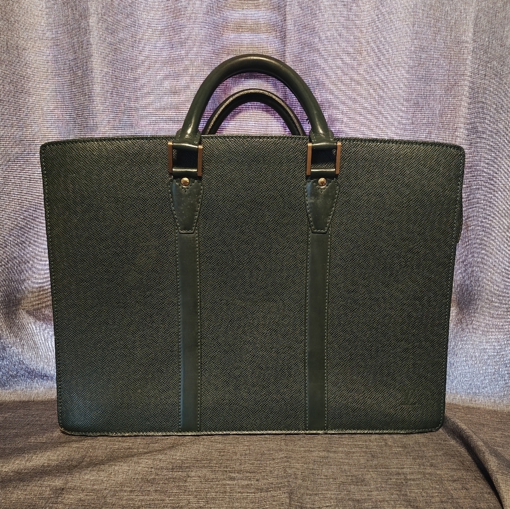 Louis Vuitton Green Taiga Leather Briefcase